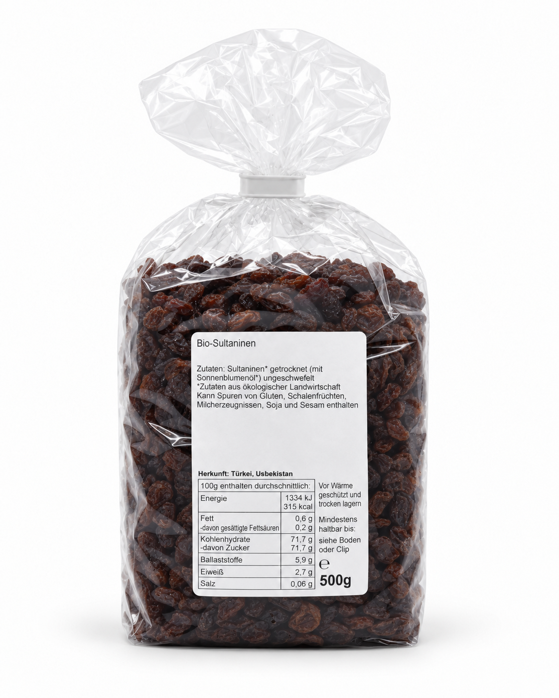 Bio-Sultaninen im transparenten Beutel-2